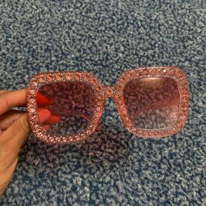 Pink Rhinestone Sunglasses